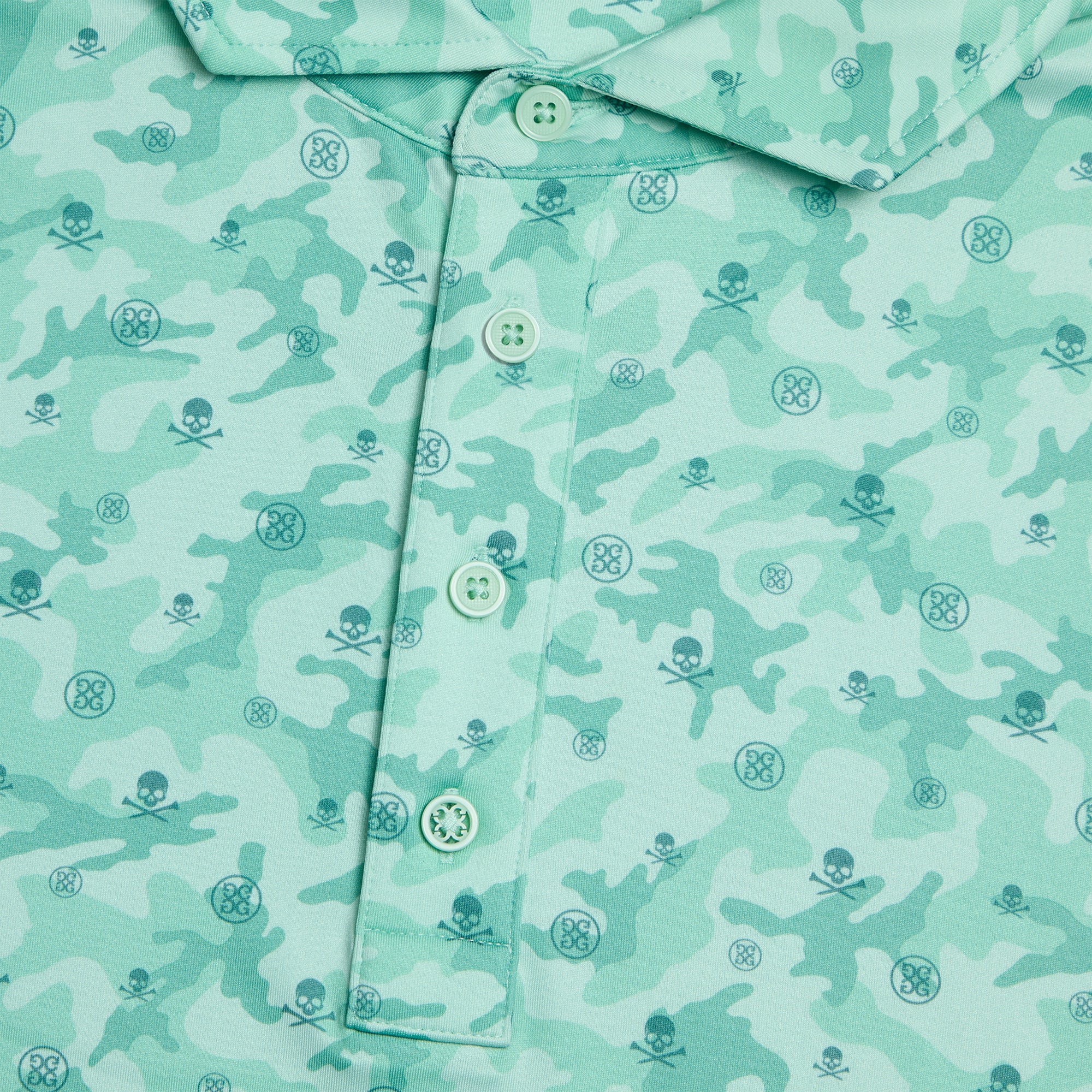 G/FORE Mapped Icon Camo Tech Jersey Mens Golf Polo Menthol